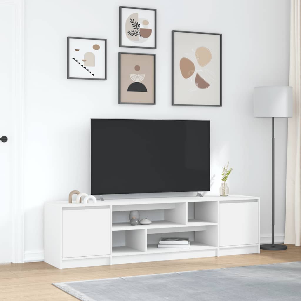 Walplus Engineered Wood TV Cabinet - White - 188.5 x 41 x 50 cm