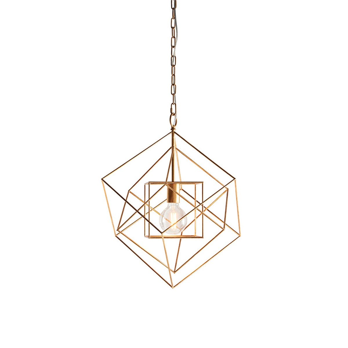 Loops Direct Steel Angular Ceiling Pendant Light - Antique Gold Leaf
