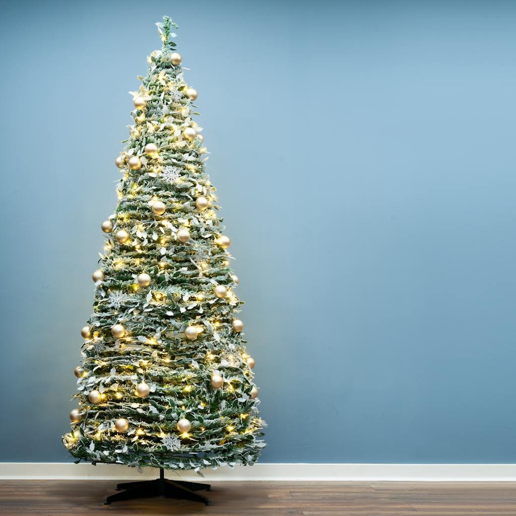 Christmas Tree World 7ft Pre-Lit Snowflecked Pop-Up Christmas Tree