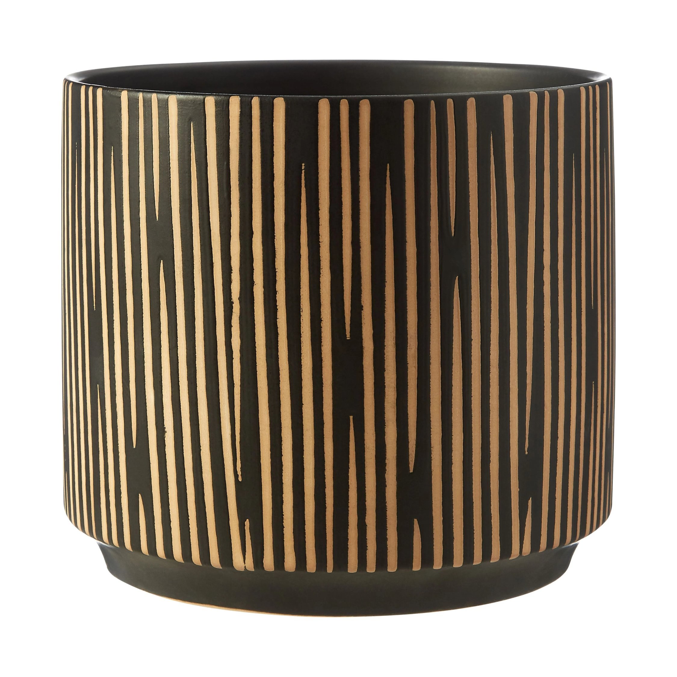 Orsina Kiso Small Finish Stoneware Planter - Black and Cream