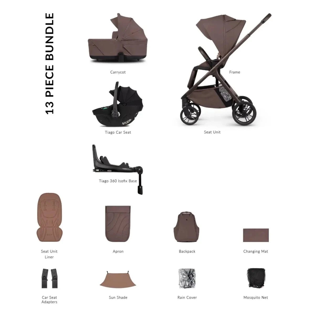 Venicci Tila 4-in-1 Travel System - Black/Noce
