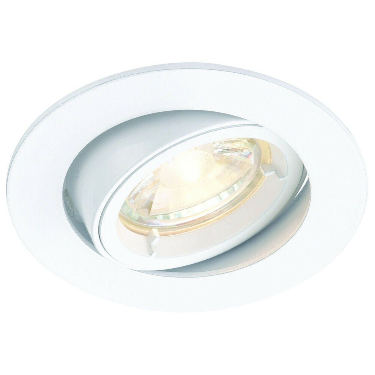 Loops Direct Die Cast Aluminium Tilting Recessed Ceiling Downlight - Matt White
