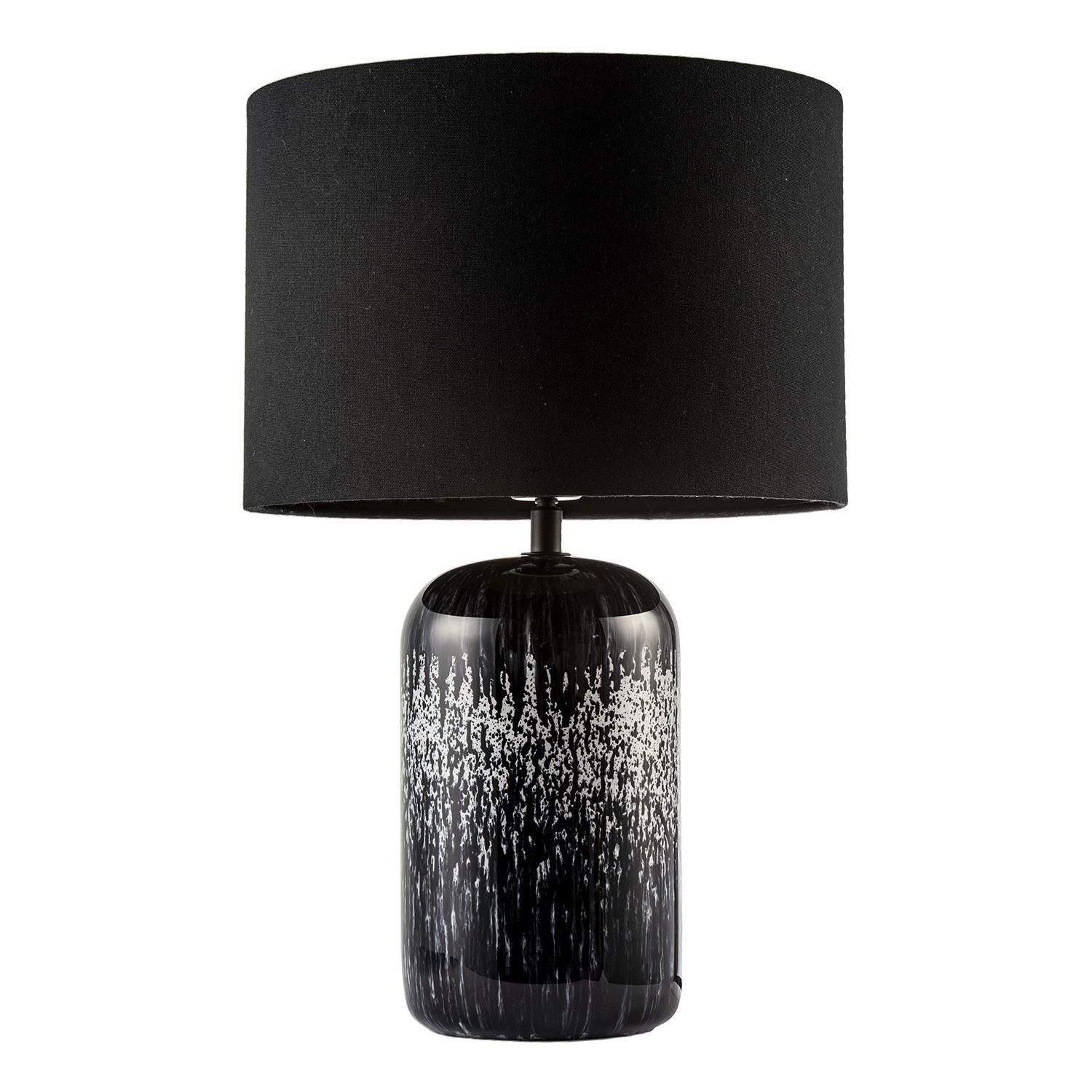 Happy Homewares Black and White Marble Drip Snowflake Glass Table Lamp - 30cm