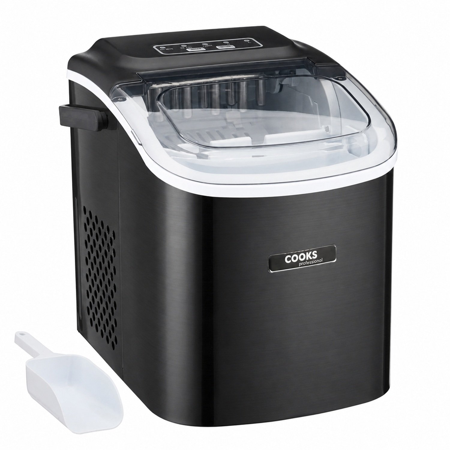 Cooks Professional Ice Maker Machine 1.3L - Makes 12kg Per 24h - Black