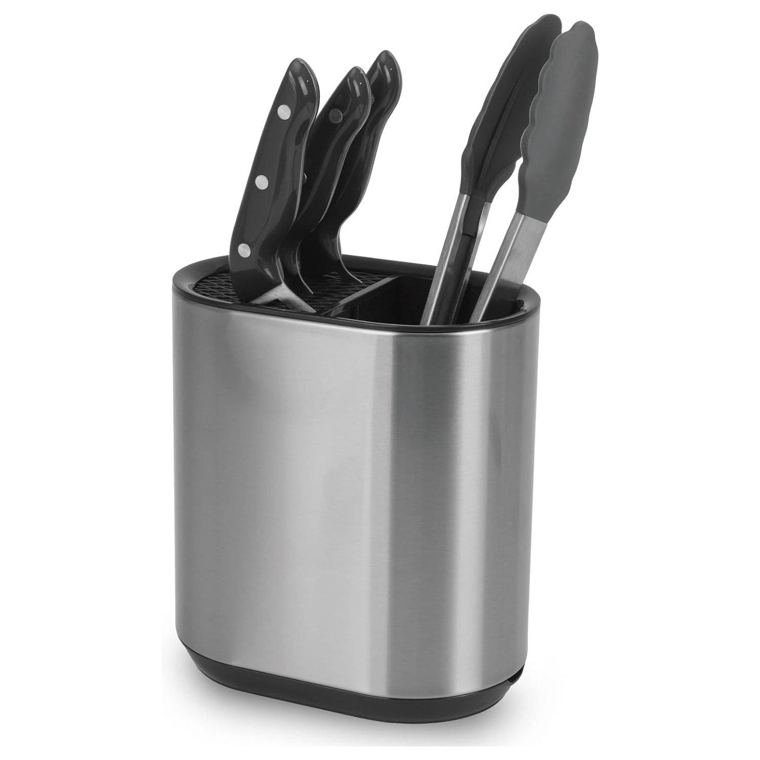 Top 3 Kitchen Utensil Block and Storage Caddy – Silver