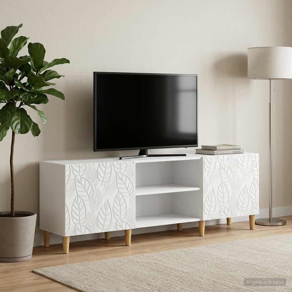 Walplus 2 Door Engineered Wood TV Cabinet - White - 150 x 31 x 50 cm