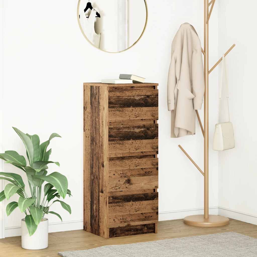 Walplus Engineered Wood Sideboard - Old Wood - 37.5 x 35 x 99 cm