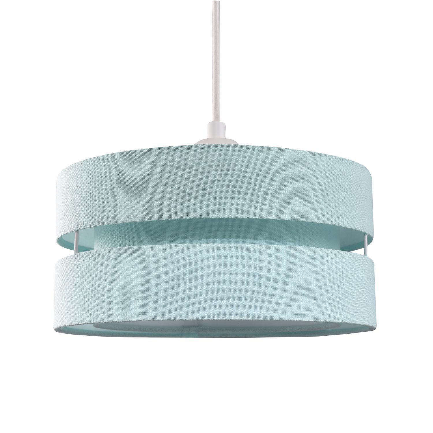 Happy Homewares Duck Egg Linen Fabric Triple Tier Pendant Shade - 26cm