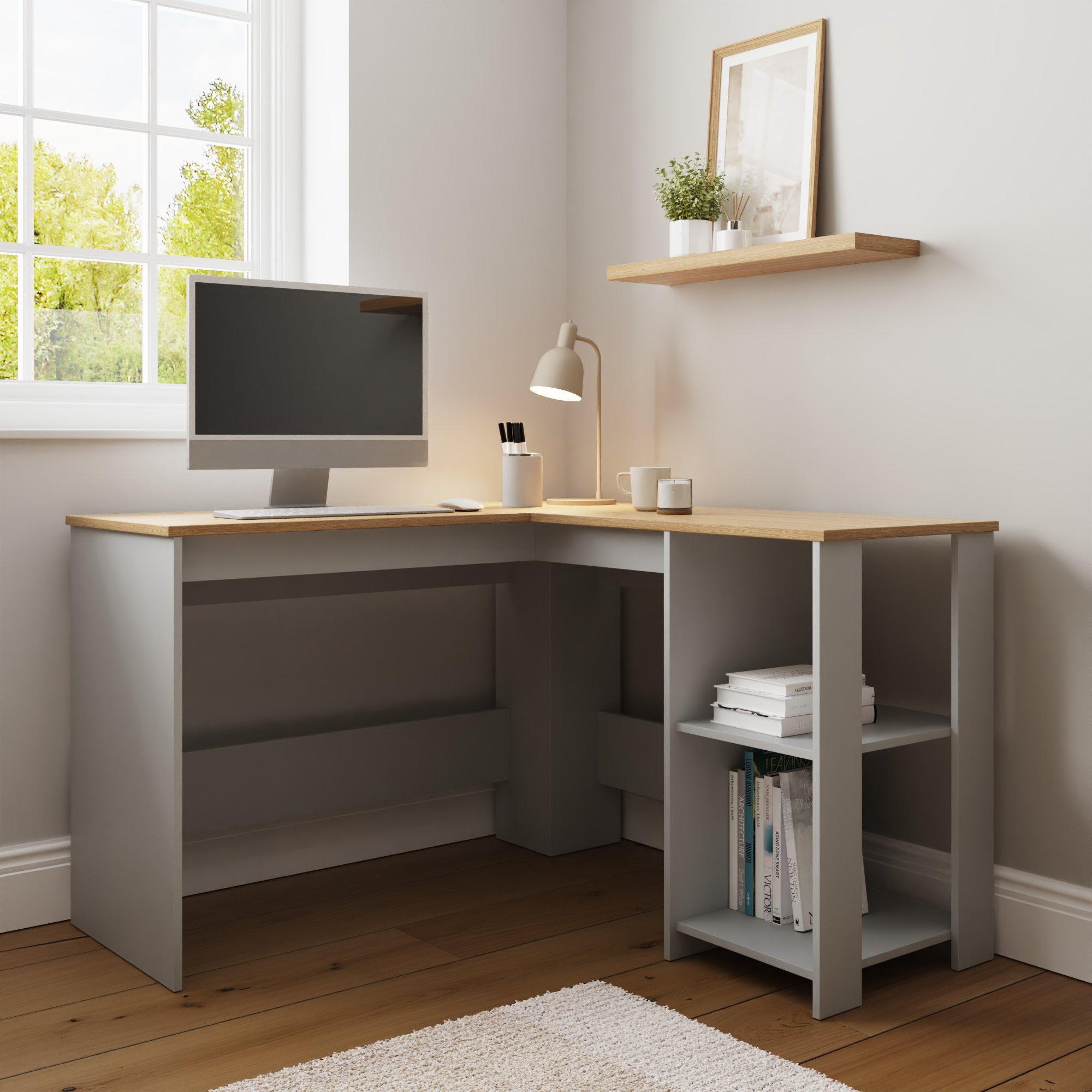GFW Lancaster Corner Desk - Grey