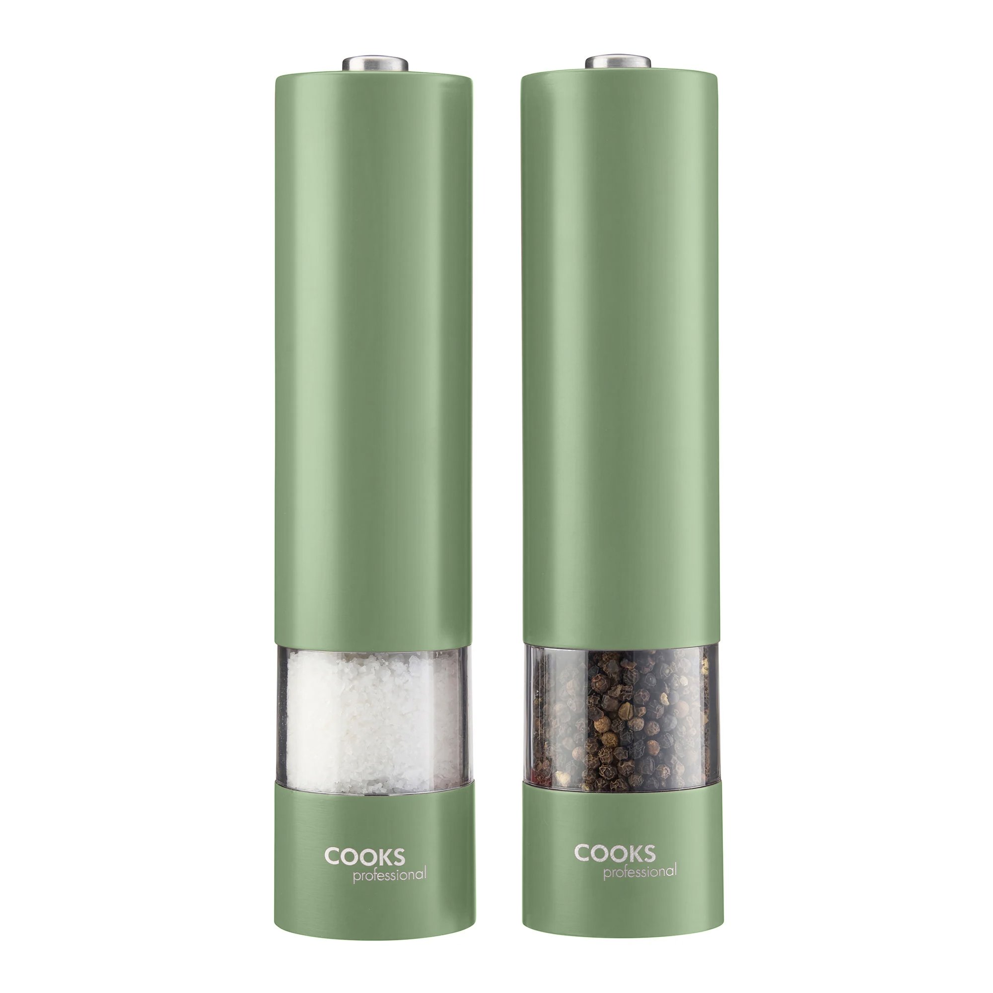 Cooks Professional Electric Salt and Pepper Mill Set - Green