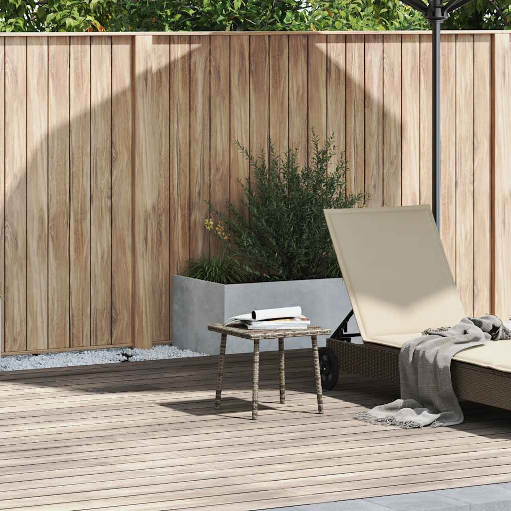 Walplus Poly Rattan Garden Coffee Table Rectangular - Grey - 40 x 40 x 37 cm