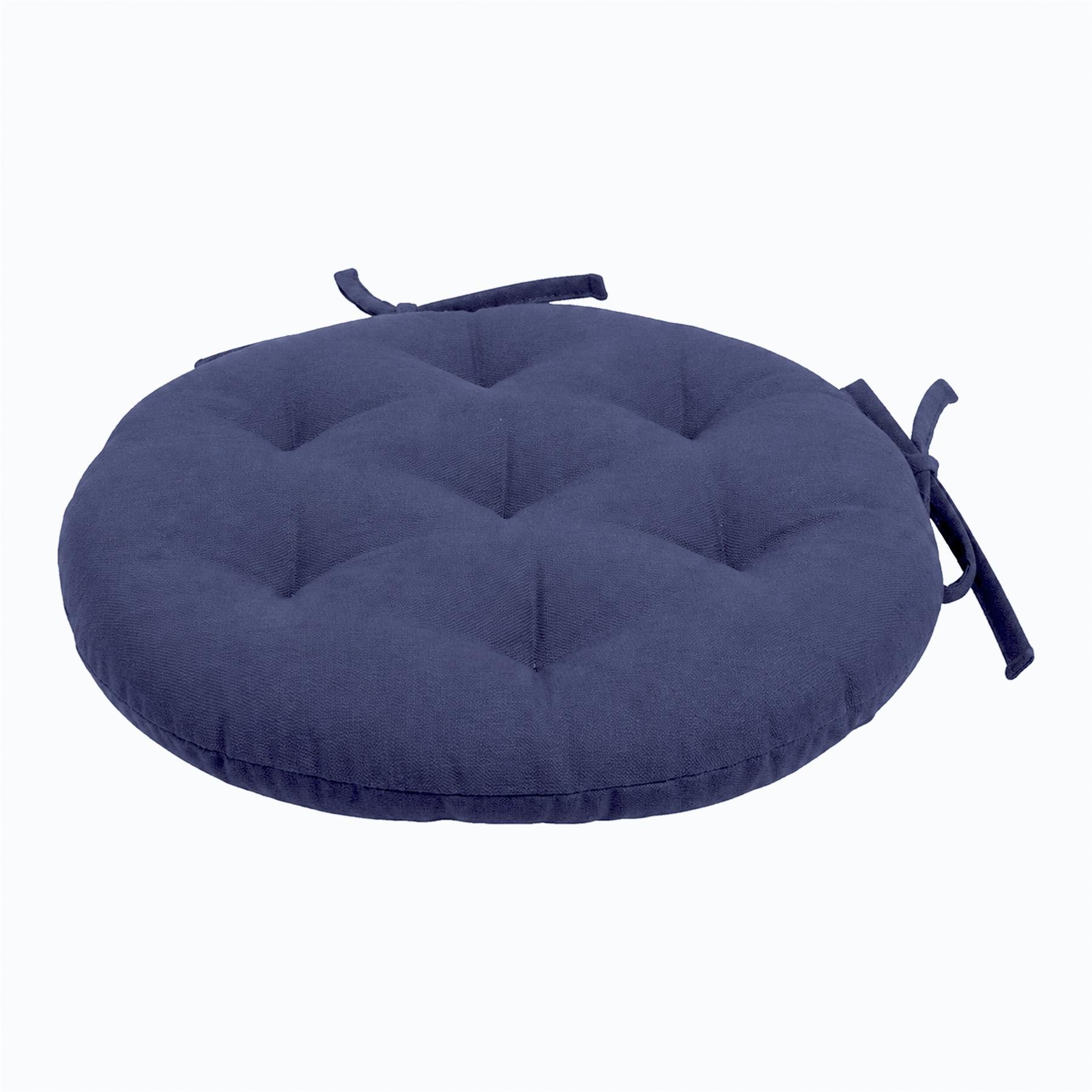 Harbour Housewares Round Seat Pad - 40 x 40cm - Navy