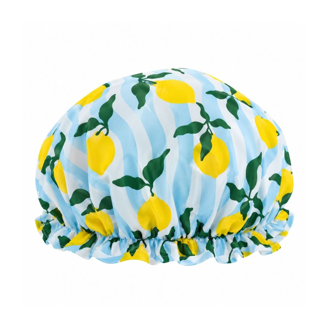 SMUG Shower Cap - Lemon Stripe Print