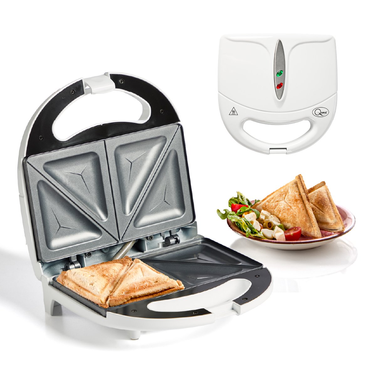 Quest 2 Slice Toastie Maker With Non-Stick Plates  750W - White