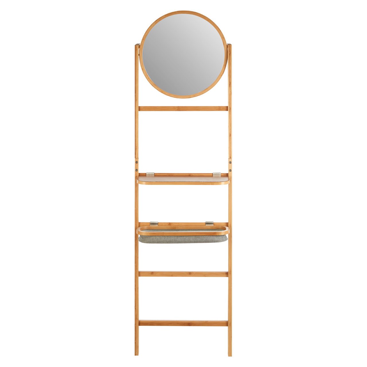 Orsina Carrick Ladder Towel Rack With Mirror – Grey