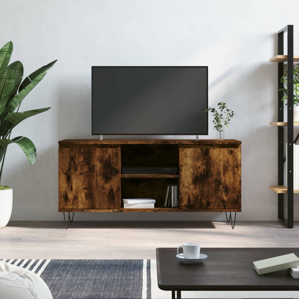 Walplus Engineered Wood TV Cabinet - Dark Oak - 104 x 35 x 50 cm