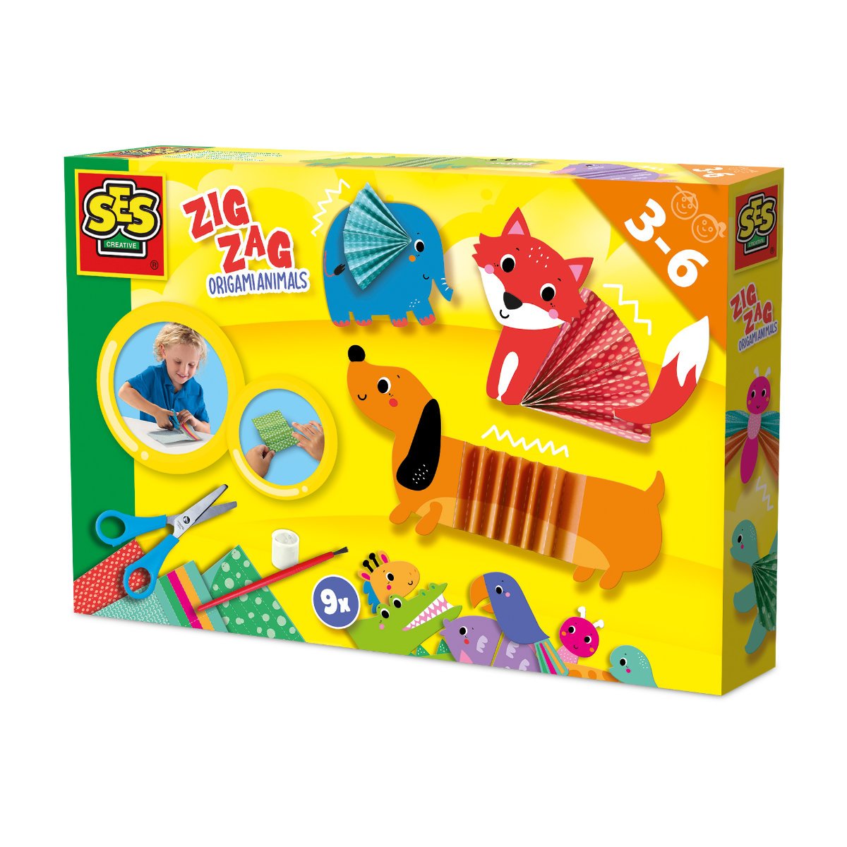 SES Creative Zig Zag Origami Animals Craft Set