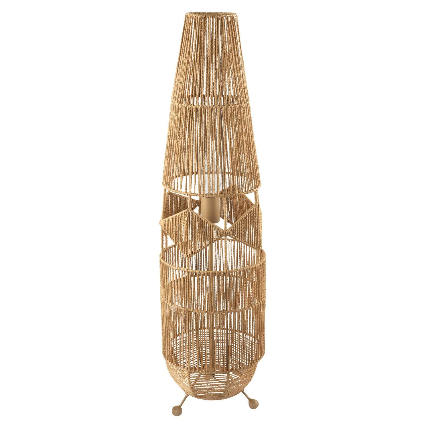 Happy Homewares Brown Moroccan in Vintage Twisted Paper Floor Lamp - 25cm