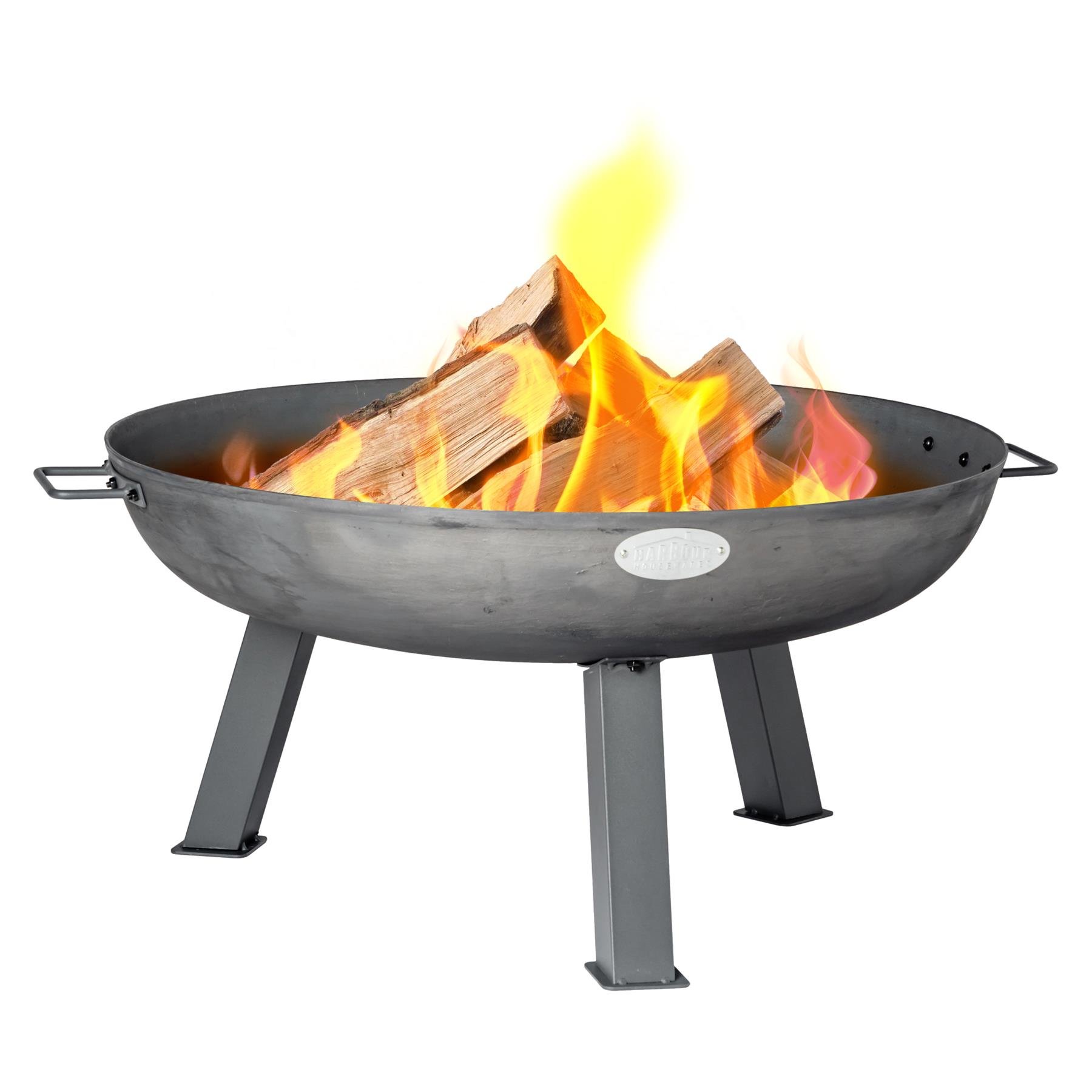 Harbour Housewares Cast Iron Garden Fire Pit - Grey - 75cm