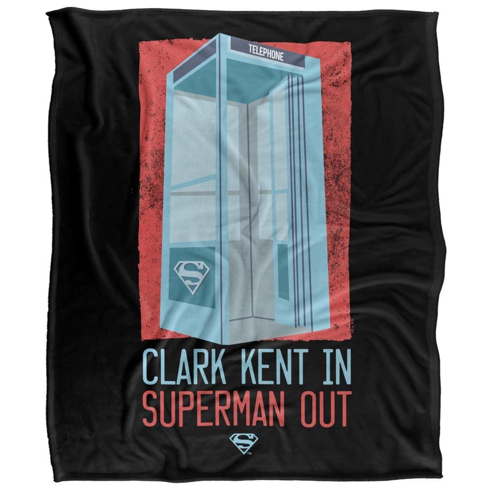 Superman Clark Kent Telephone Booth Soft Touch Blanket - 152cm x 127cm
