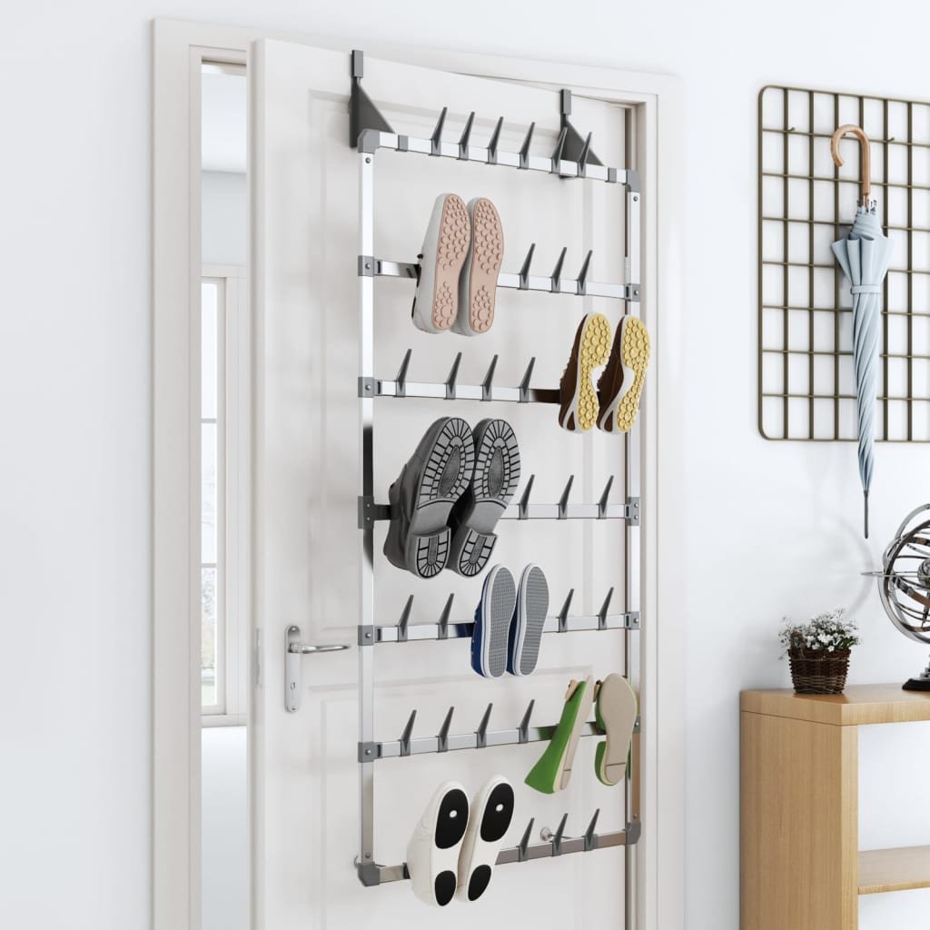 Walplus Plastic Shoe Rack - Silver - 66 x 13 x 139 cm