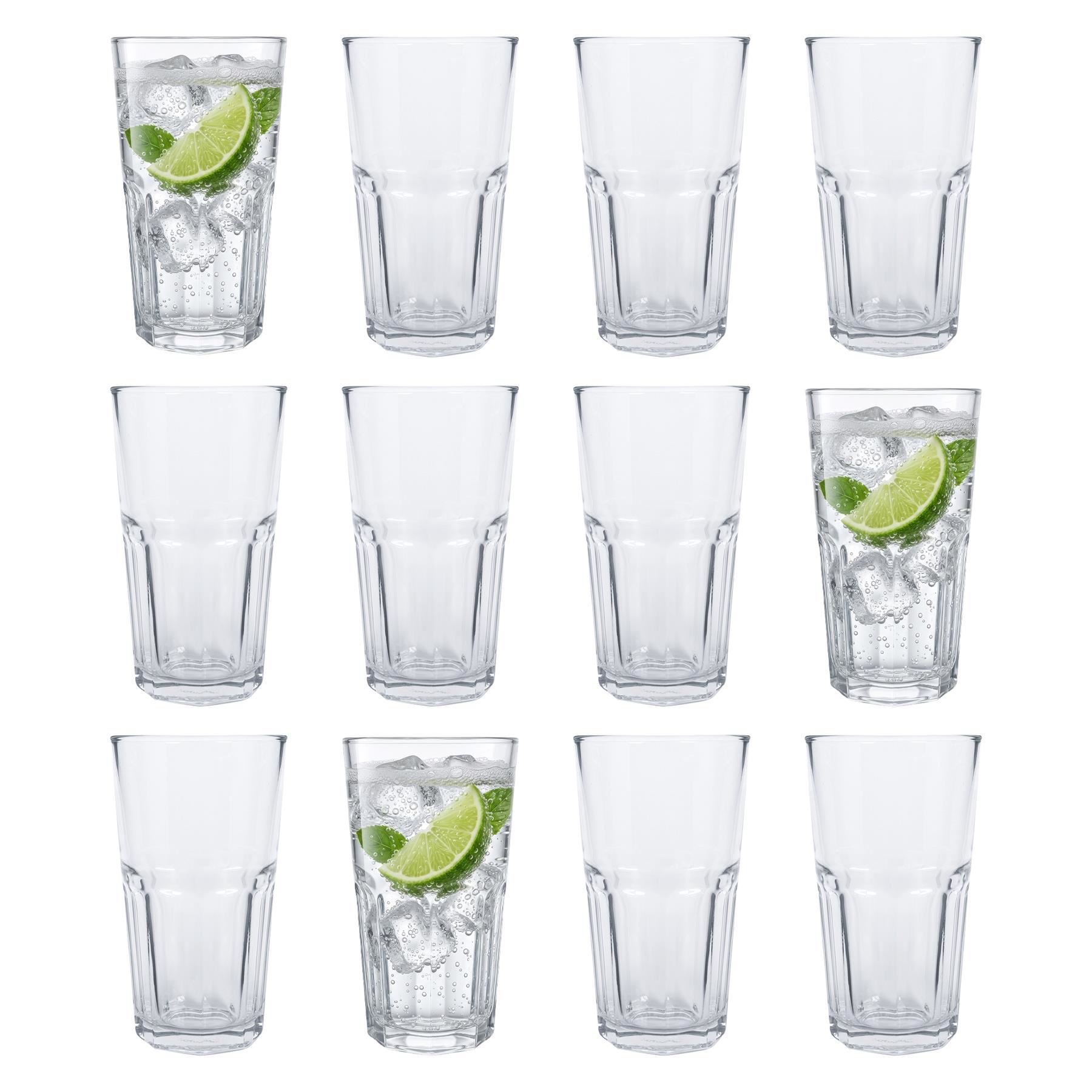 Argon Tableware Panelled Highball Glasses - 400ml - Pack of 12
