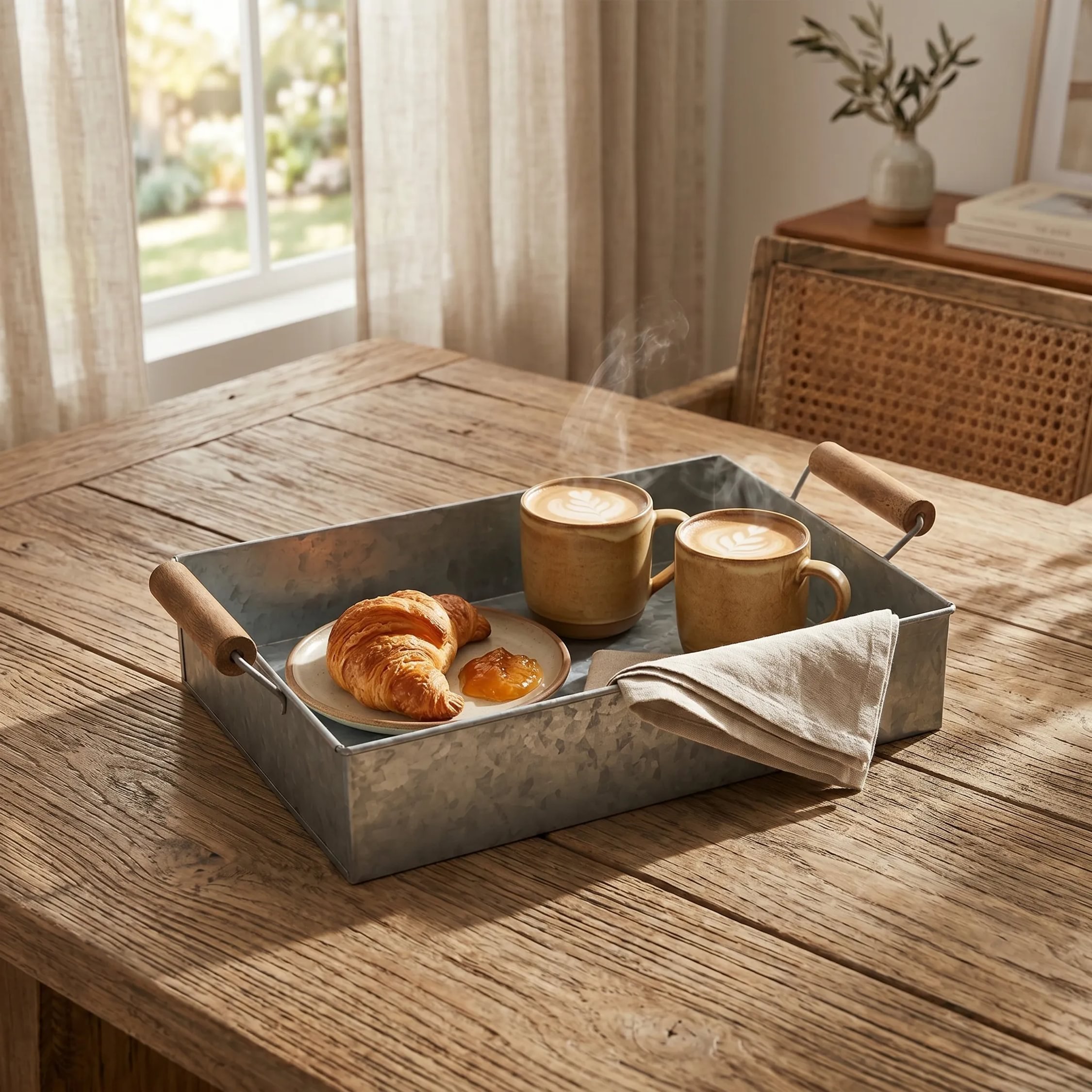 Orsina Drummond Galvanised Steel Rectangular Tray