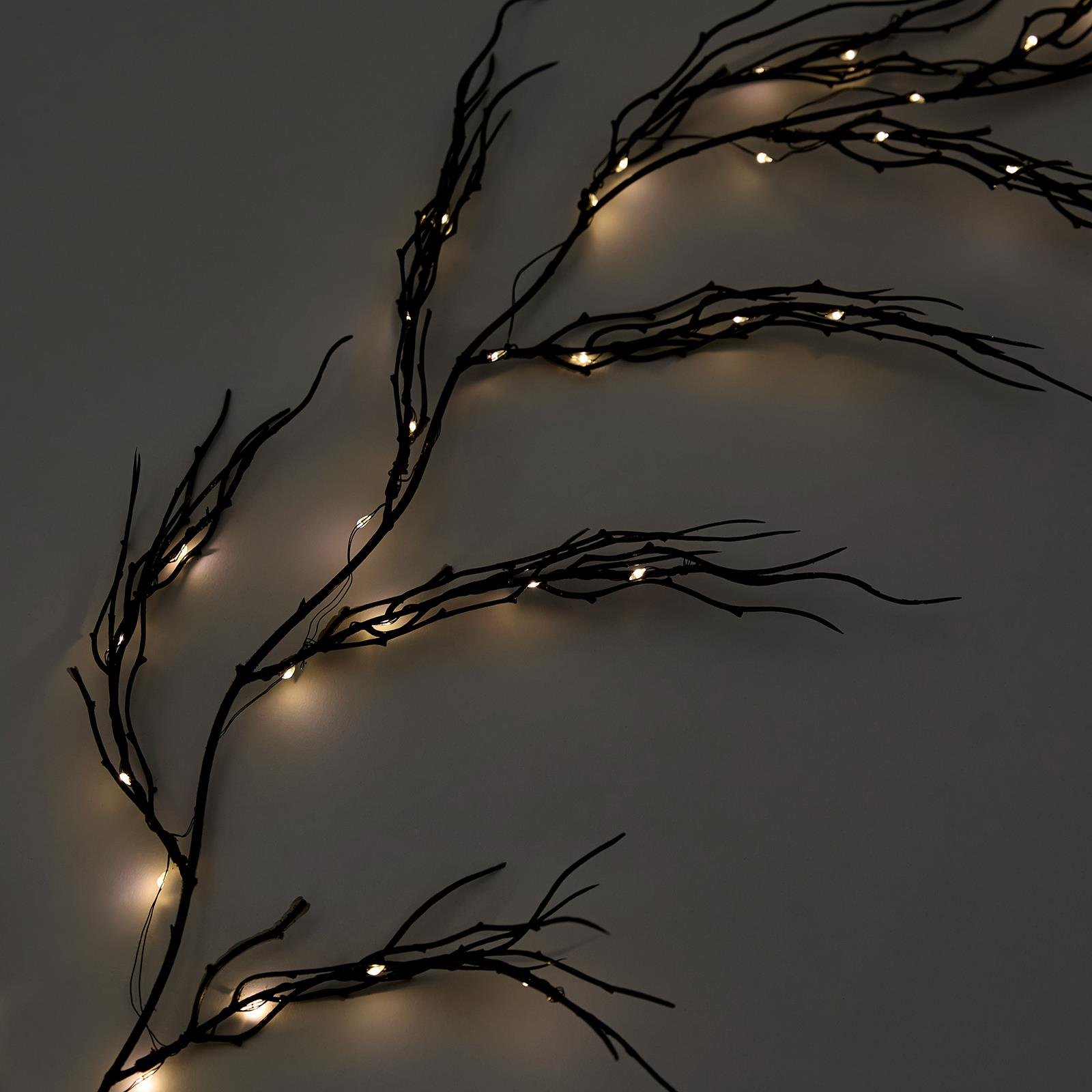 OHS Halloween LED Light Up Branch Garland - 1.8m - Black