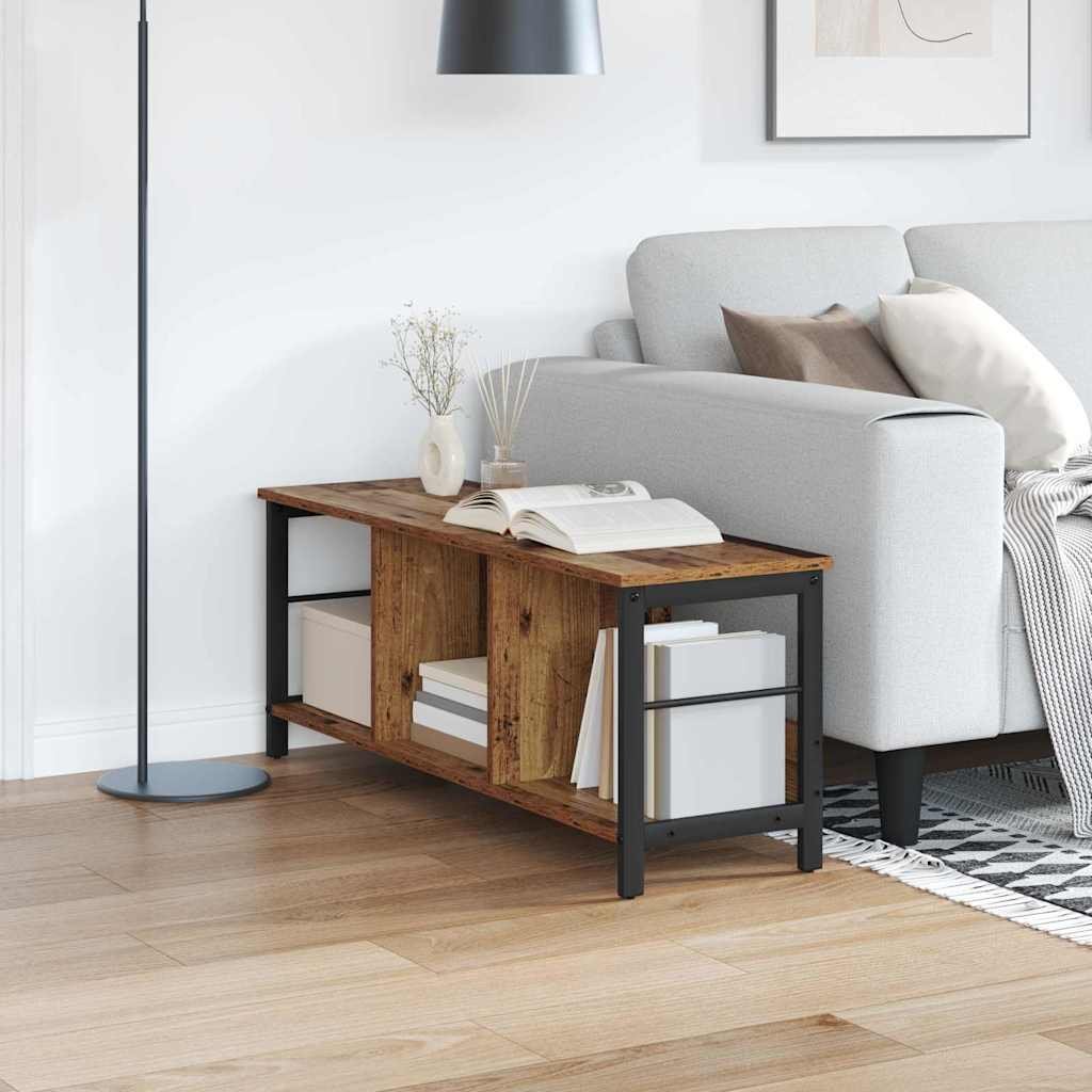 Walplus 3 Tier Steel Bookshelf - Dark Wood - 102 x 32 x 40.5 cm