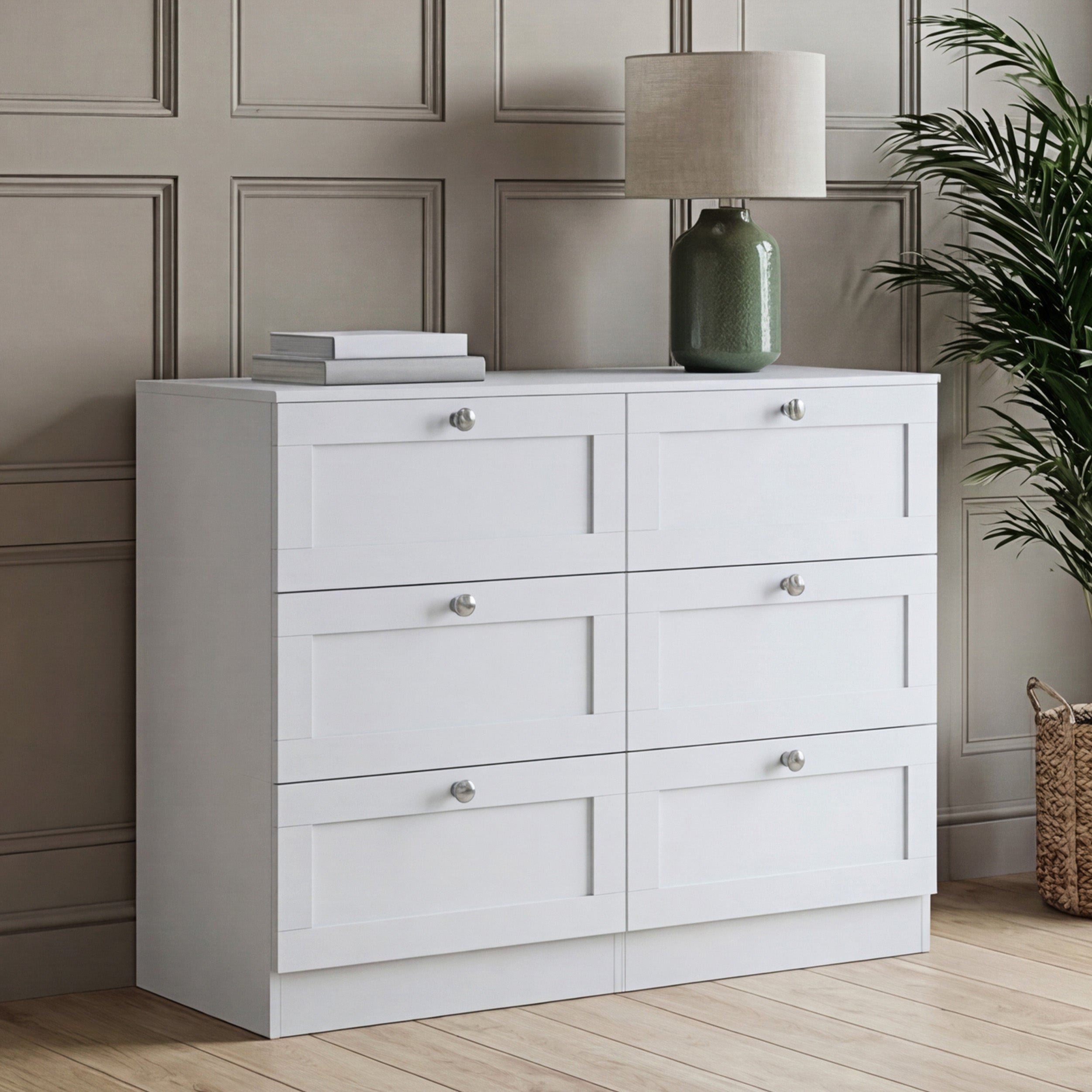 Vida Designs Altino 6 Drawer Chest - White