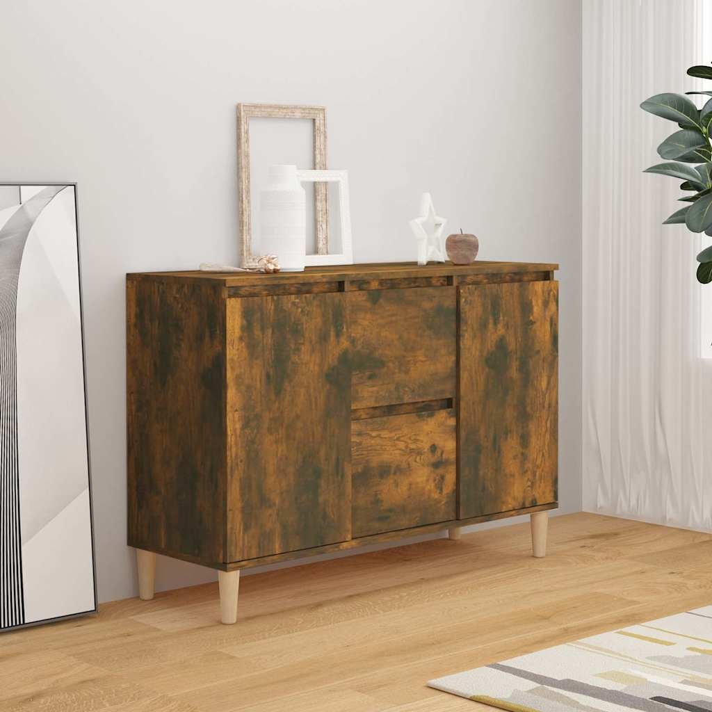 Walplus Engineered Wood Sideboard - Smoked Oak - 103.5 x 35 x 70 cm