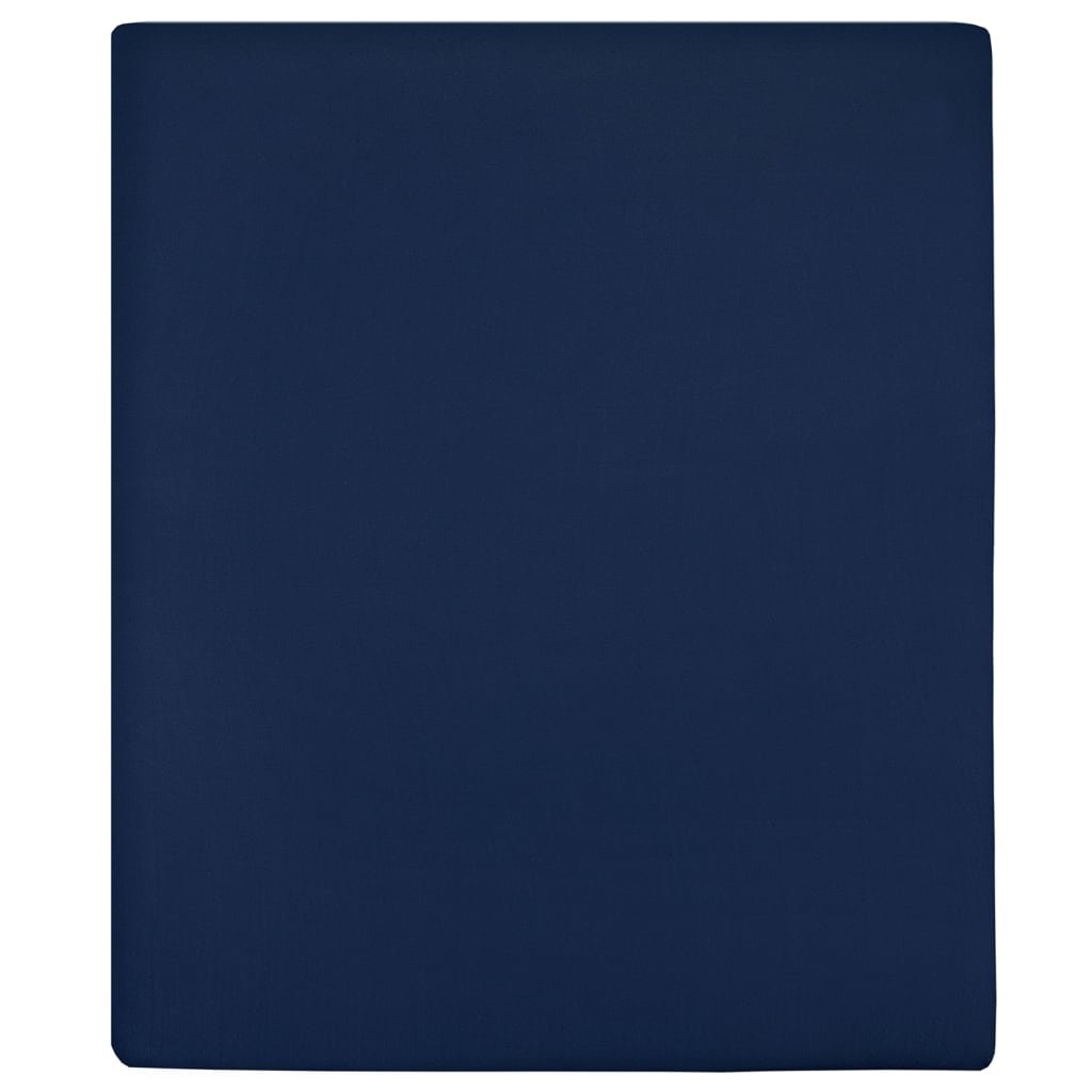 Walplus Cotton Jersey Fitted Sheet - Navy Blue - 100 x 200 cm
