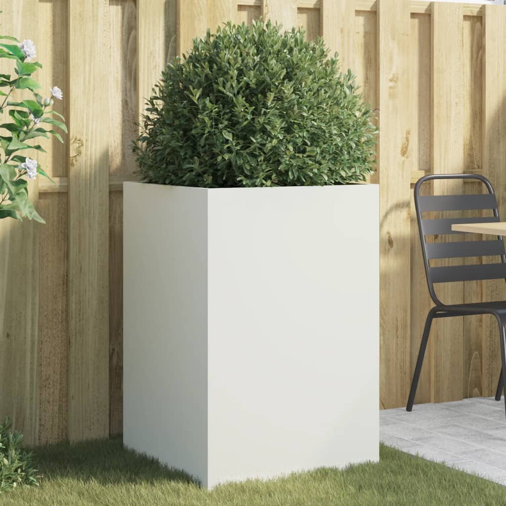 Walplus Steel Garden Planter - White - 52 x 48 x 75 cm