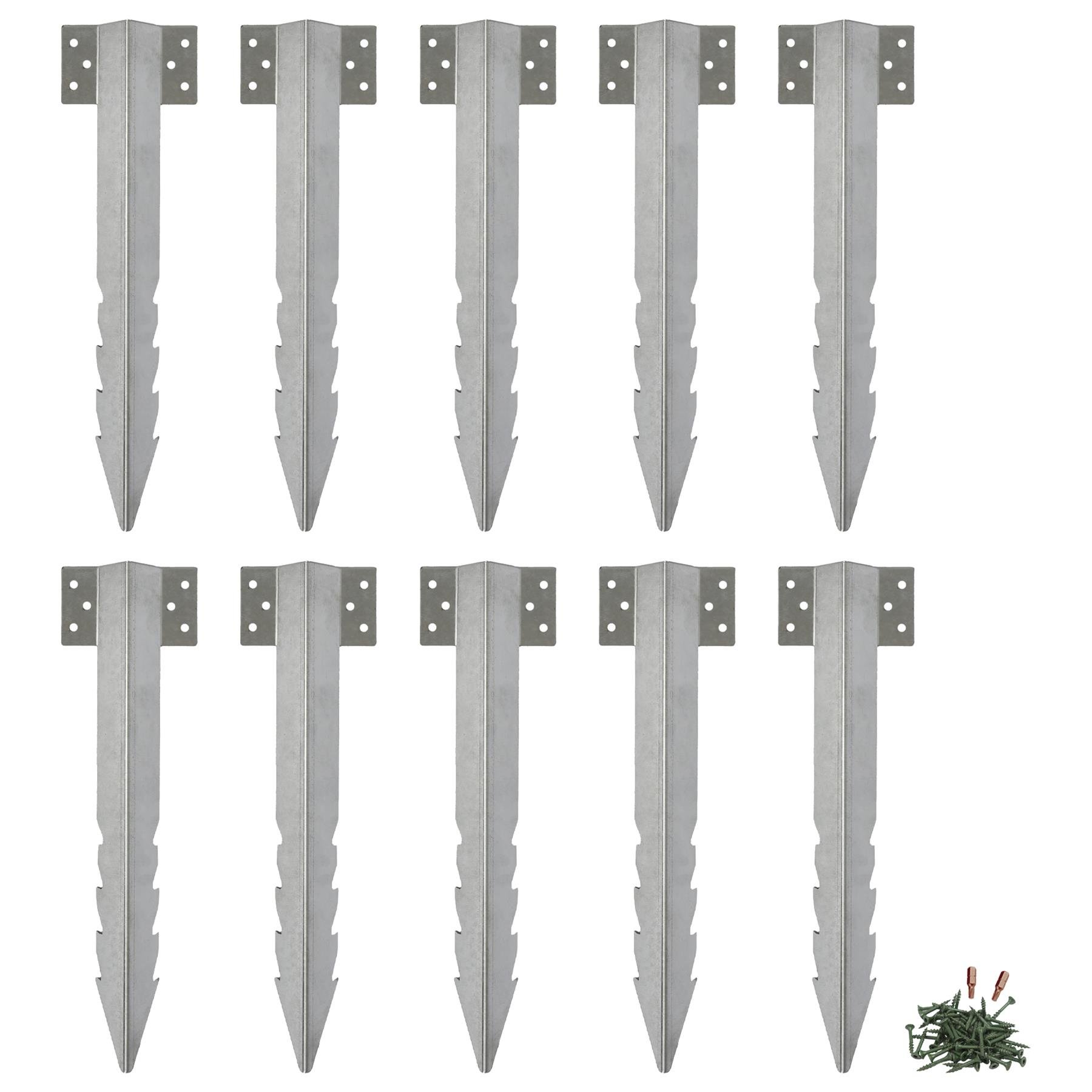 Harbour Housewares Galvanised Steel Railway Sleeper Brackets 40cm - Pack of 10