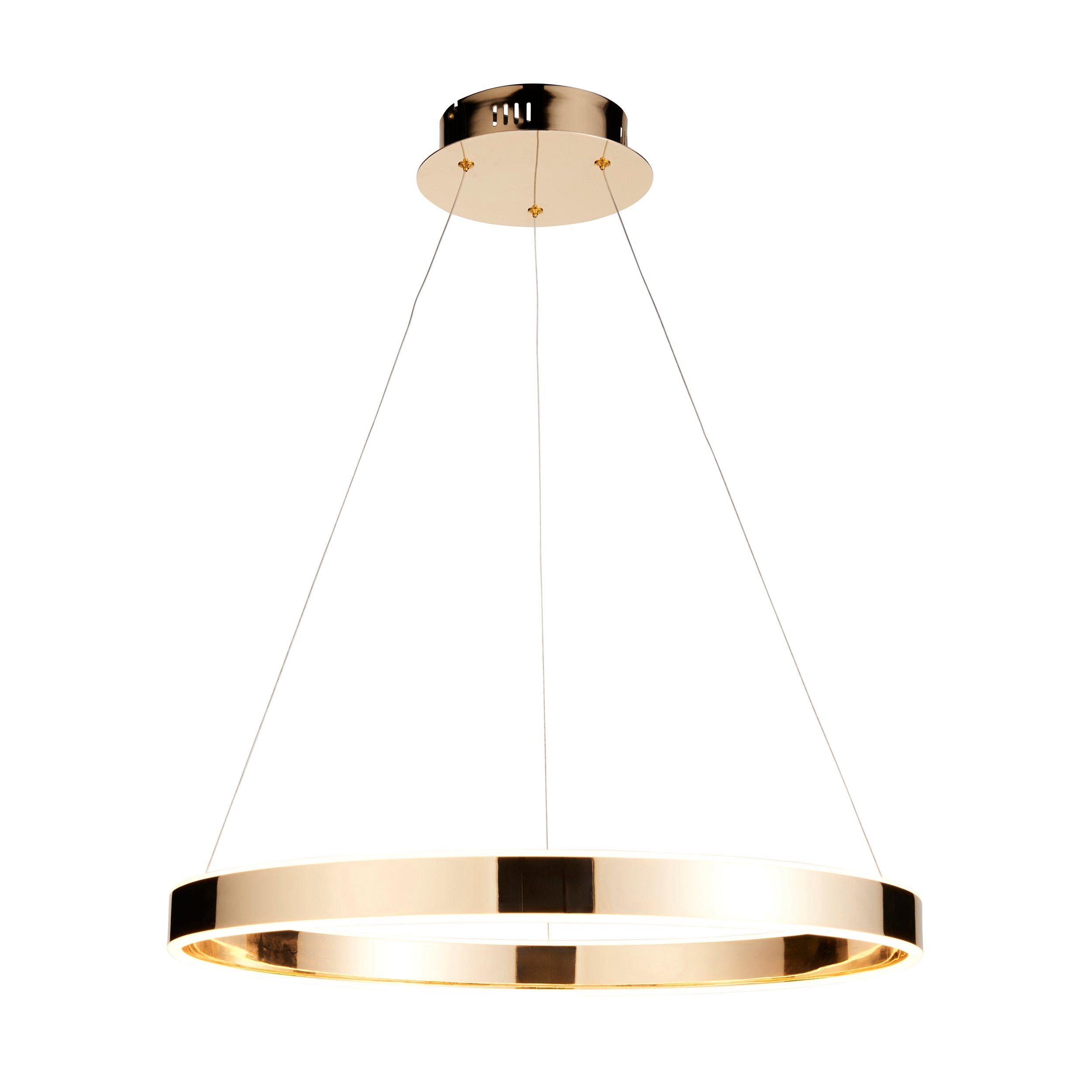 Loops Direct Steel and Acrylic Pendant Light - French Gold Finish