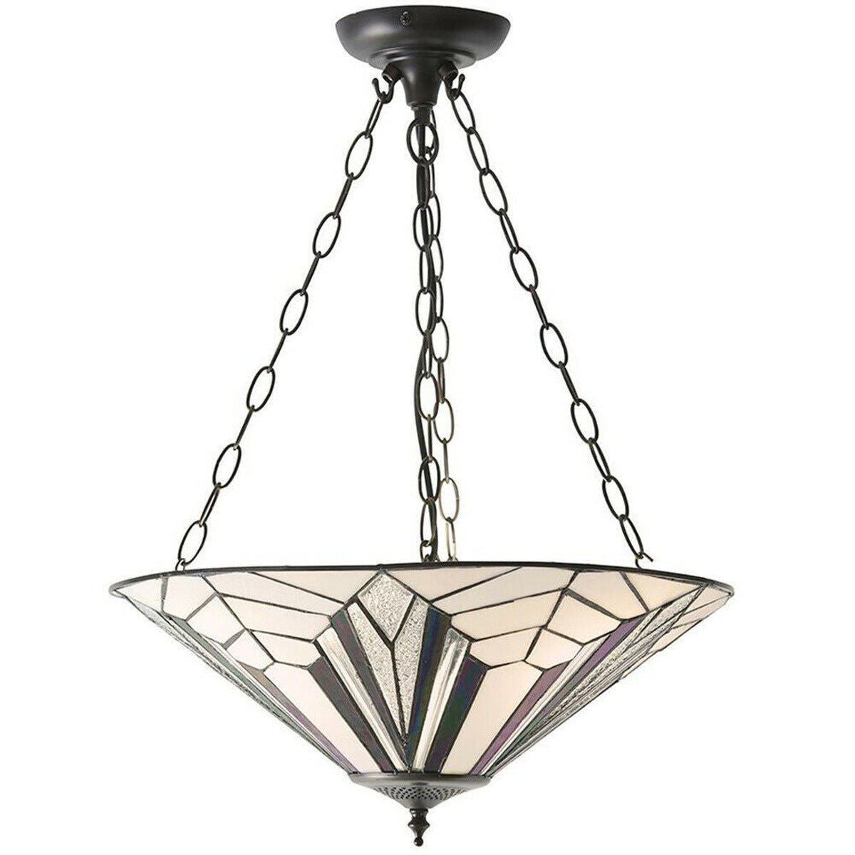 Loops Direct Glass and Steel Hanging Ceiling Pendant - Dark Bronze