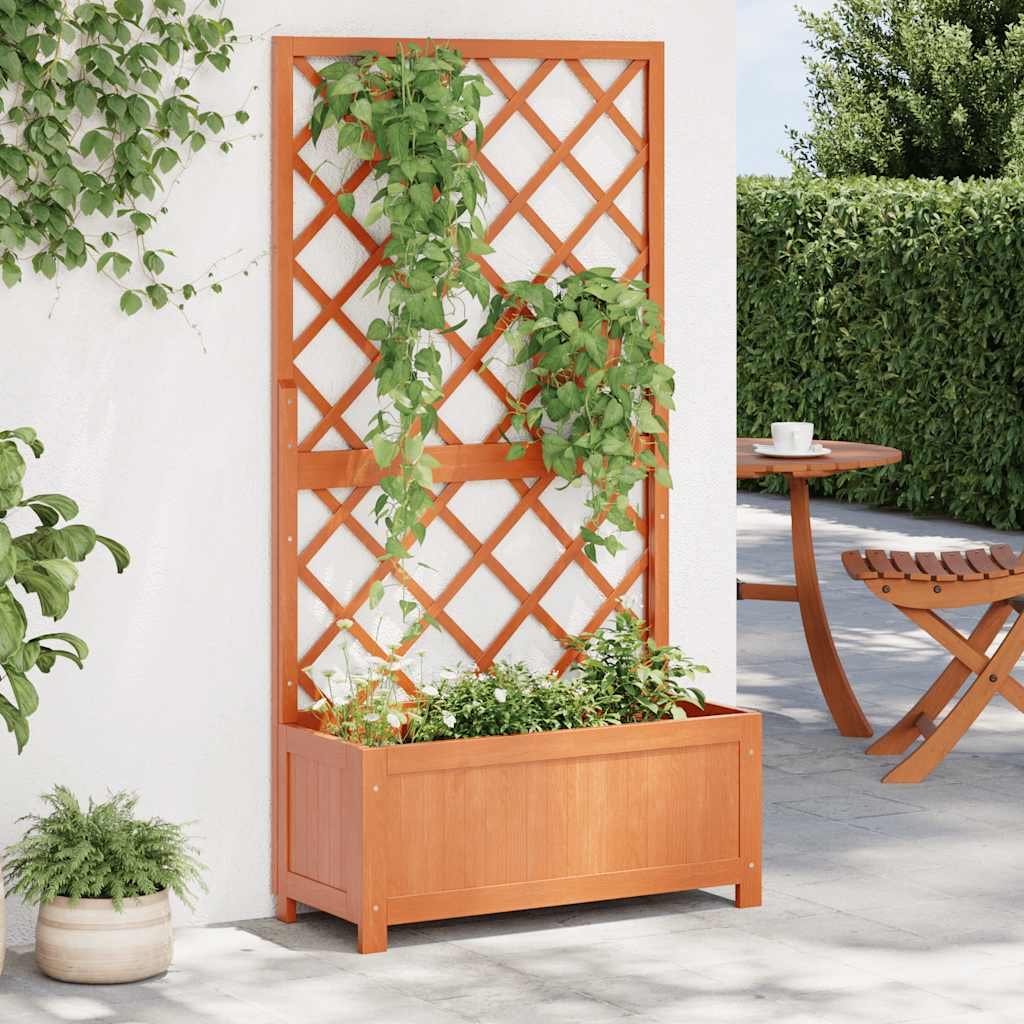 Walplus Firwood Garden Planter - Brown - 70 x 30 x 135 cm