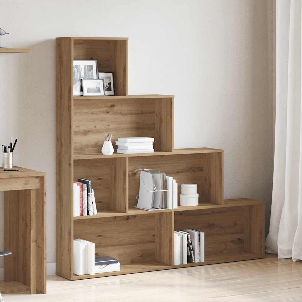 Walplus Engineered Wood Book Cabinet - Oak - 157 x 24 x 160 cm