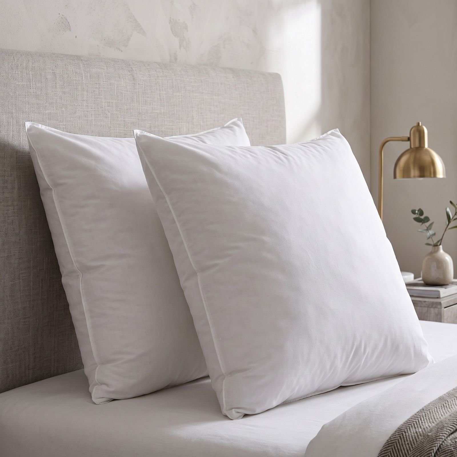 Homescapes Duck Feather and Down European Pillow Pair - 80 x 80 cm