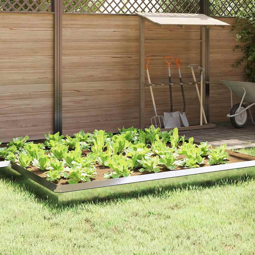 Walplus Galvanised Steel Snail Fence - Silver - 50 x 3.5 x 25 cm