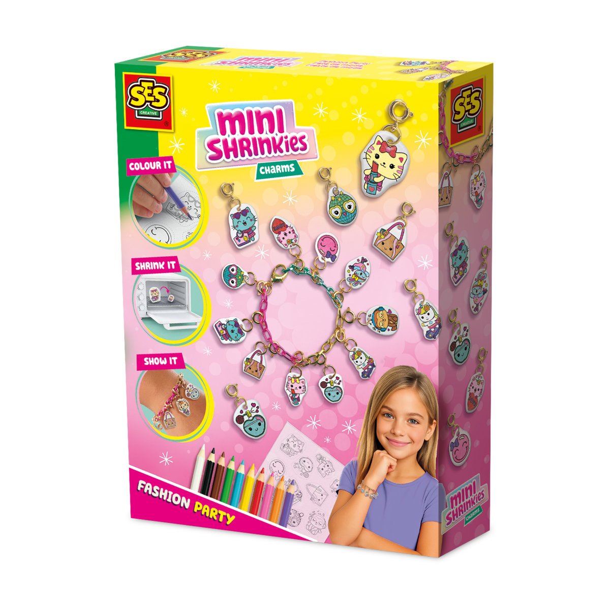SES Creative Mini Shrinkies Charms Jewellery Craft Activity Set - Fashion Party