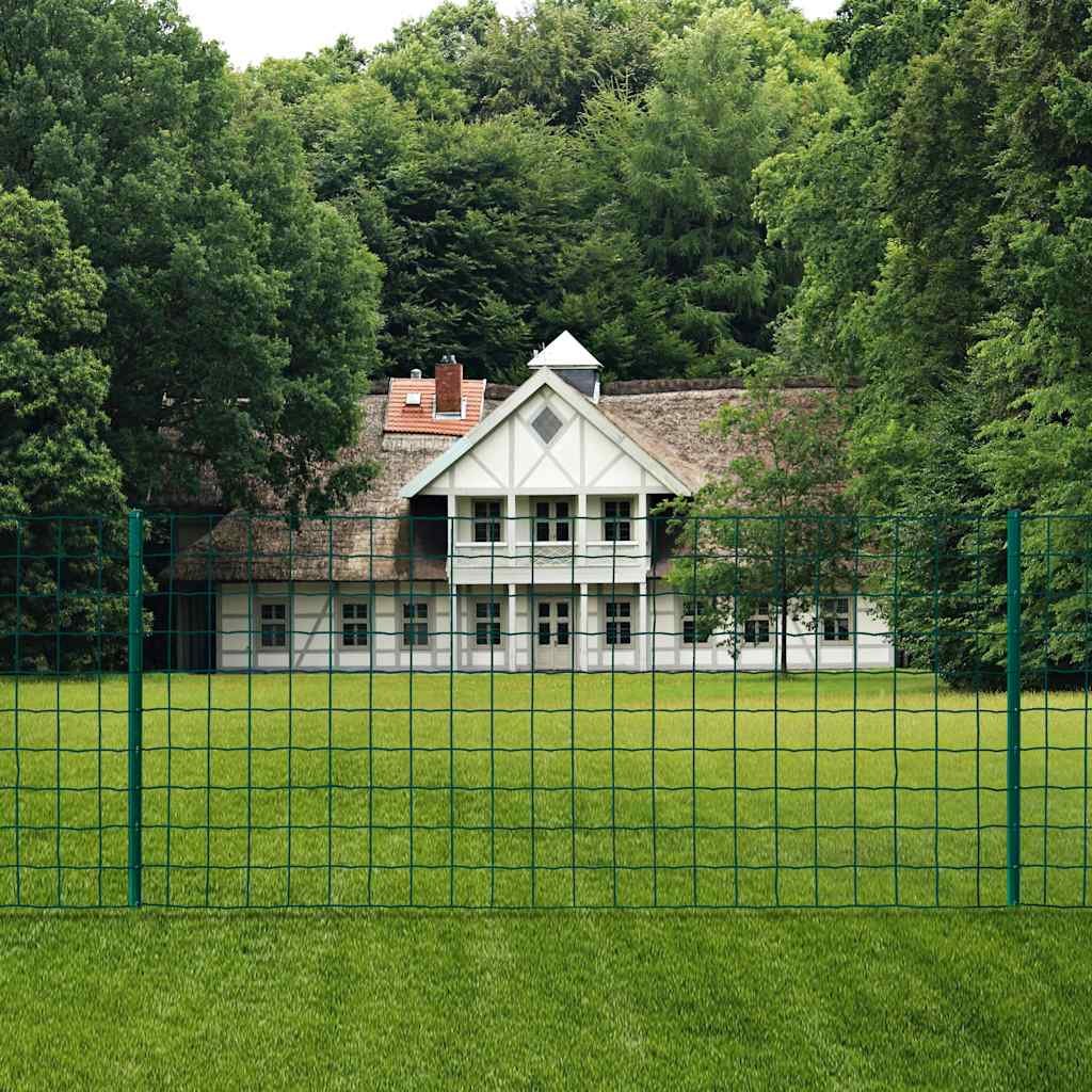 Walplus Pvc-coated Steel Euro Fence - Green - 20 x 1.2m/100 x 100 mm