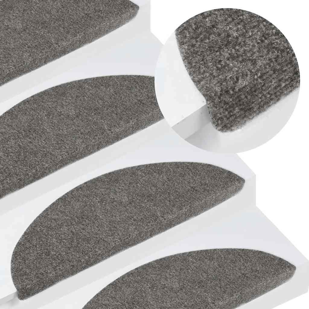 Walplus Pack of 20 Self-Adhesive Needle-Punched Stair Mats - Grey - 56 x 17 cm