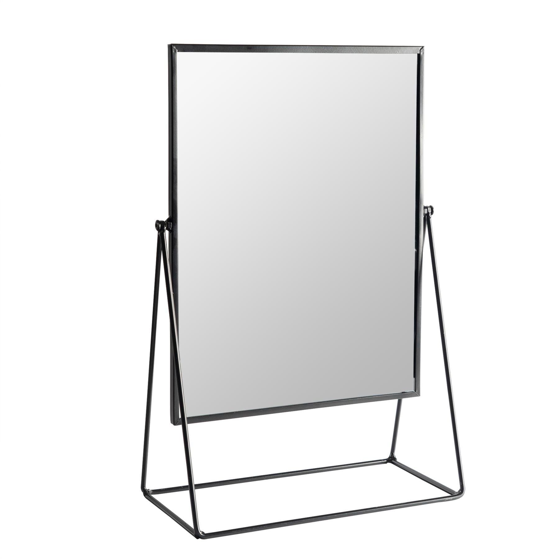 Harbour Housewares Rectangle Makeup Mirror - Black - 22 x 39cm