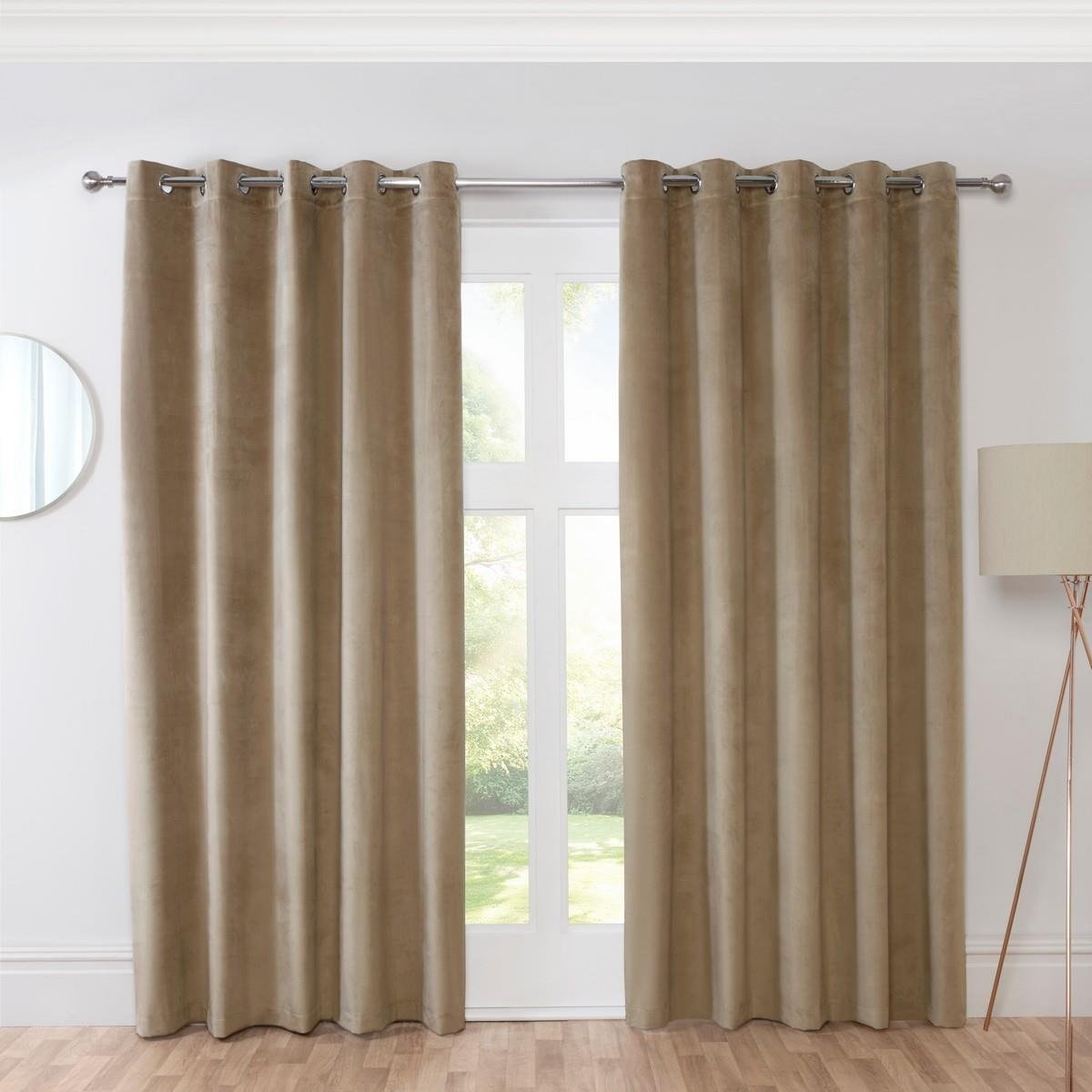 Sundour Casa Eyelet Curtains - Mocha - 168 x 229cm