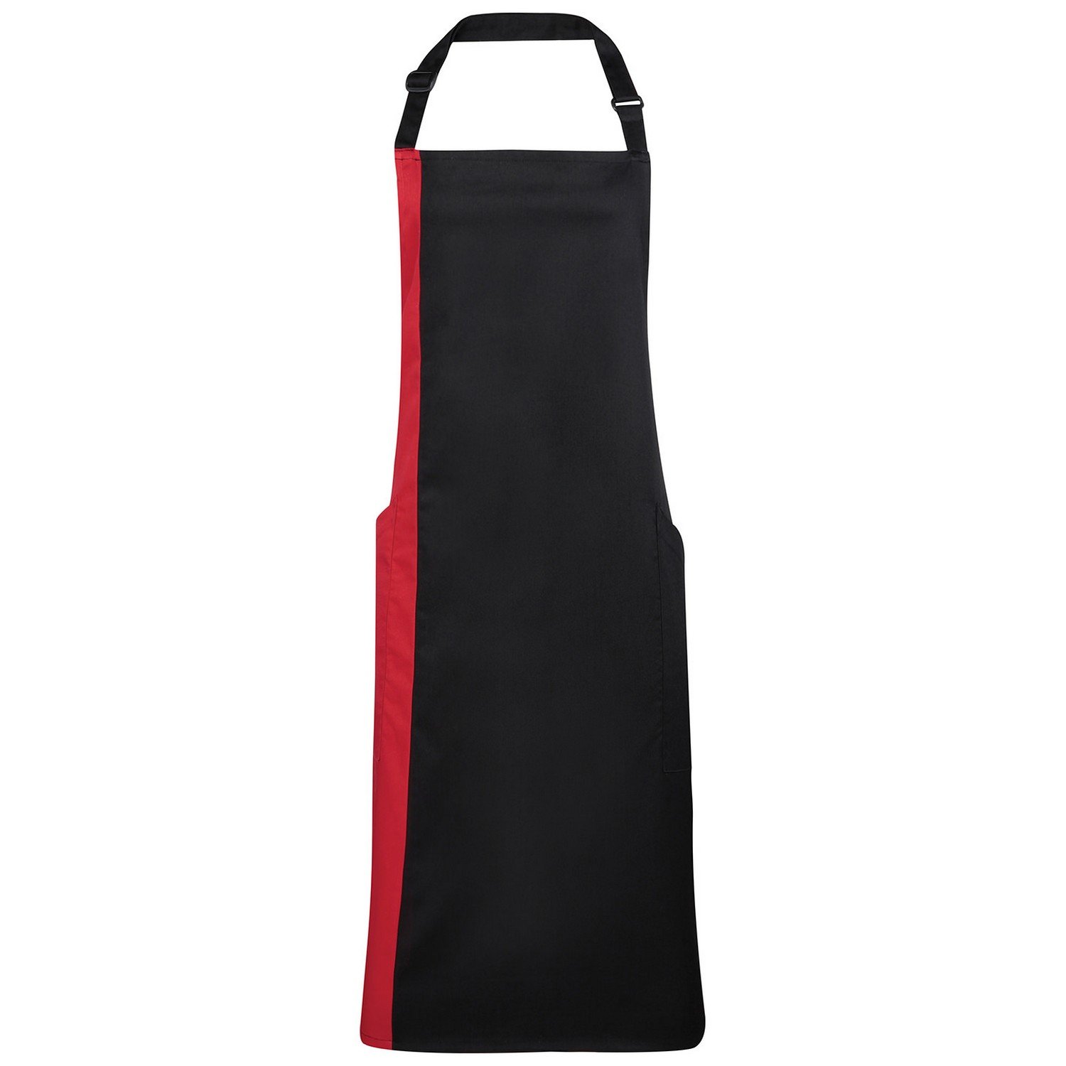Premier Contrast Bibbed Full Apron - Black & Red