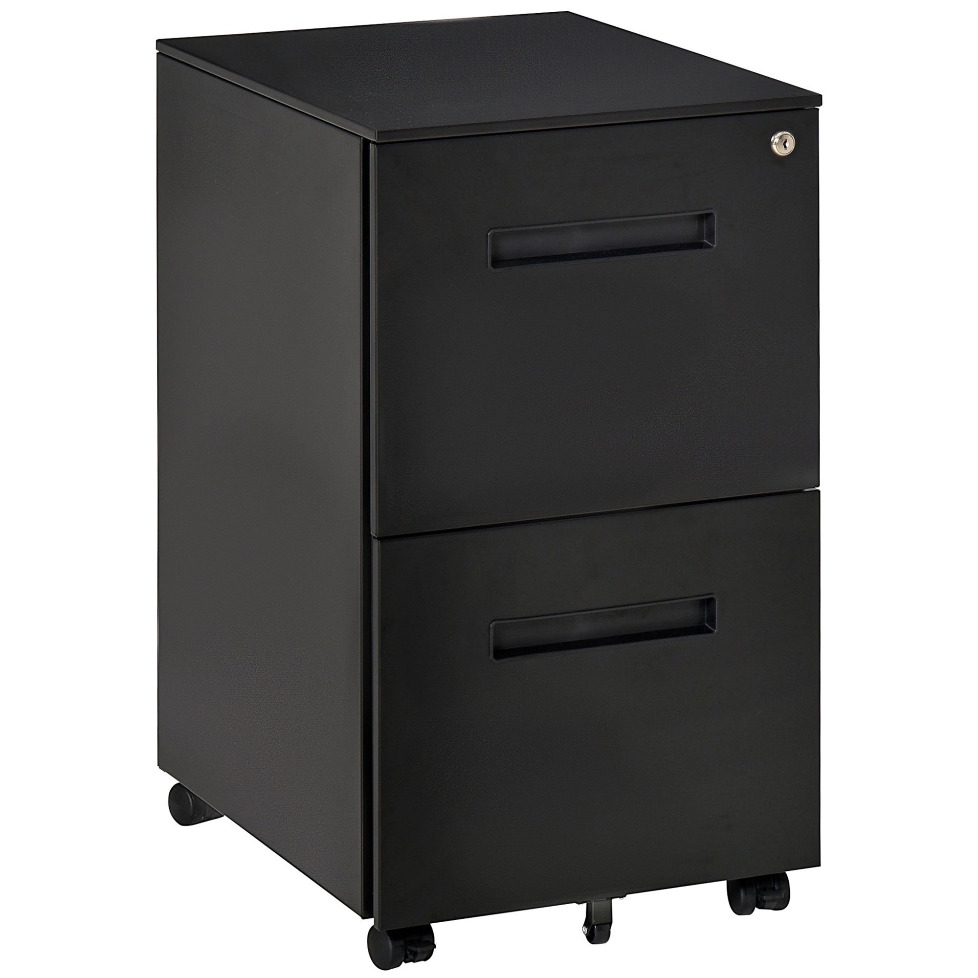 Vinsetto Metal Mobile File Cabinet with Wheels - Black