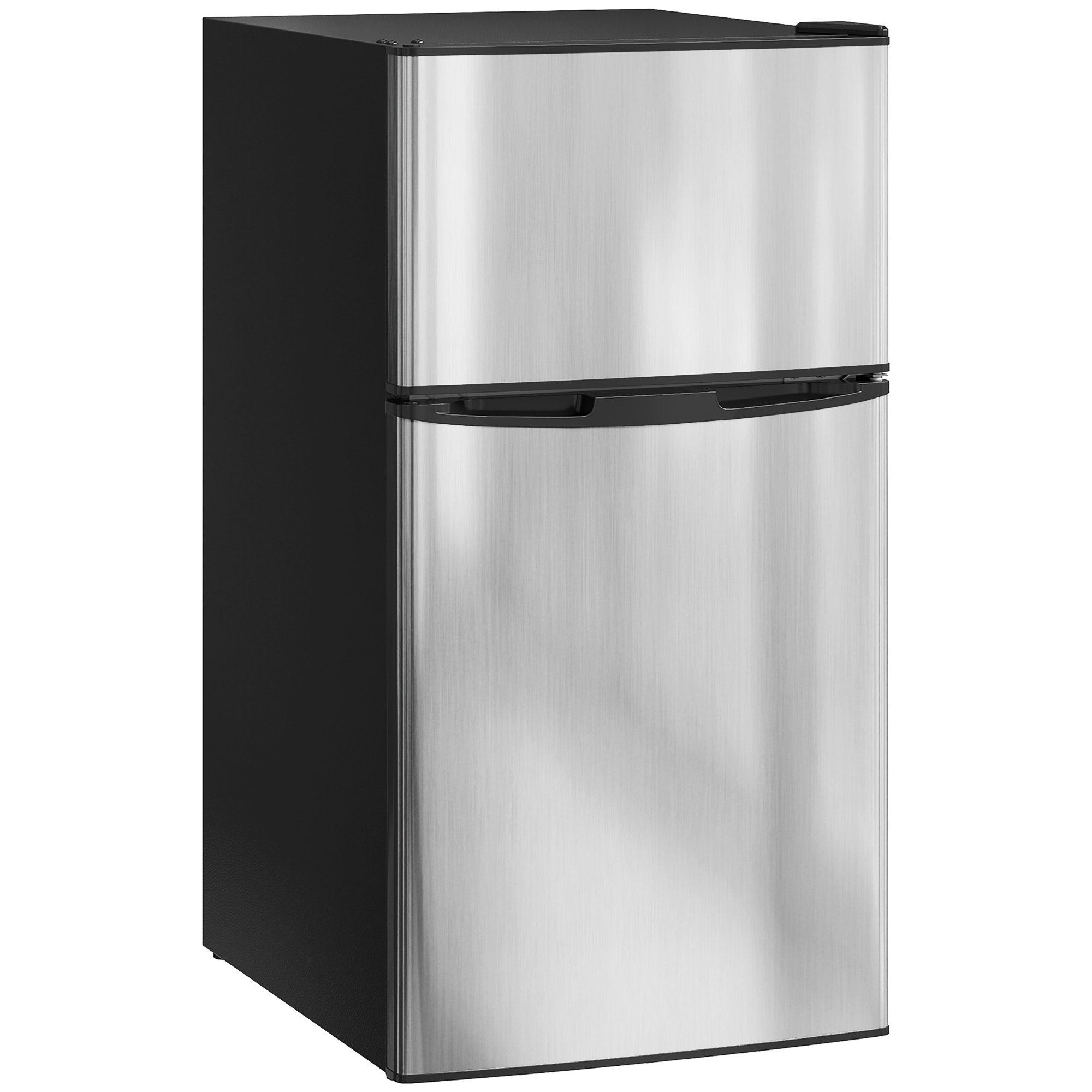 HOMCOM 88L Under Counter Fridge Freezer 5-Level Thermostat - Black & Silver