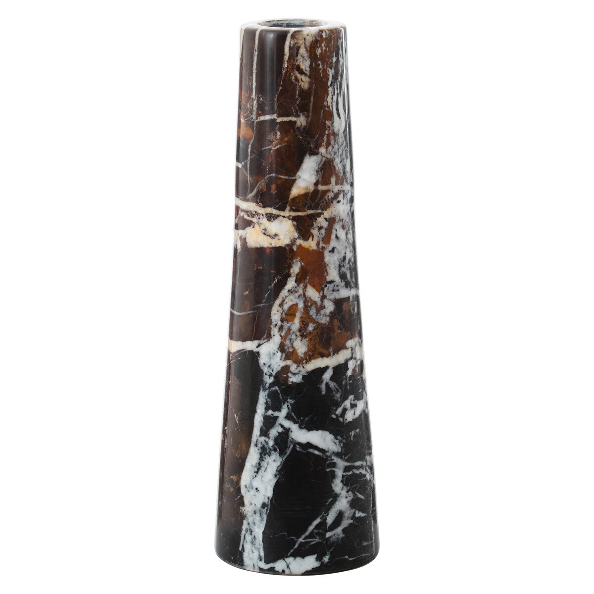 Orsina Salmo Marble Tapered Vase - Black