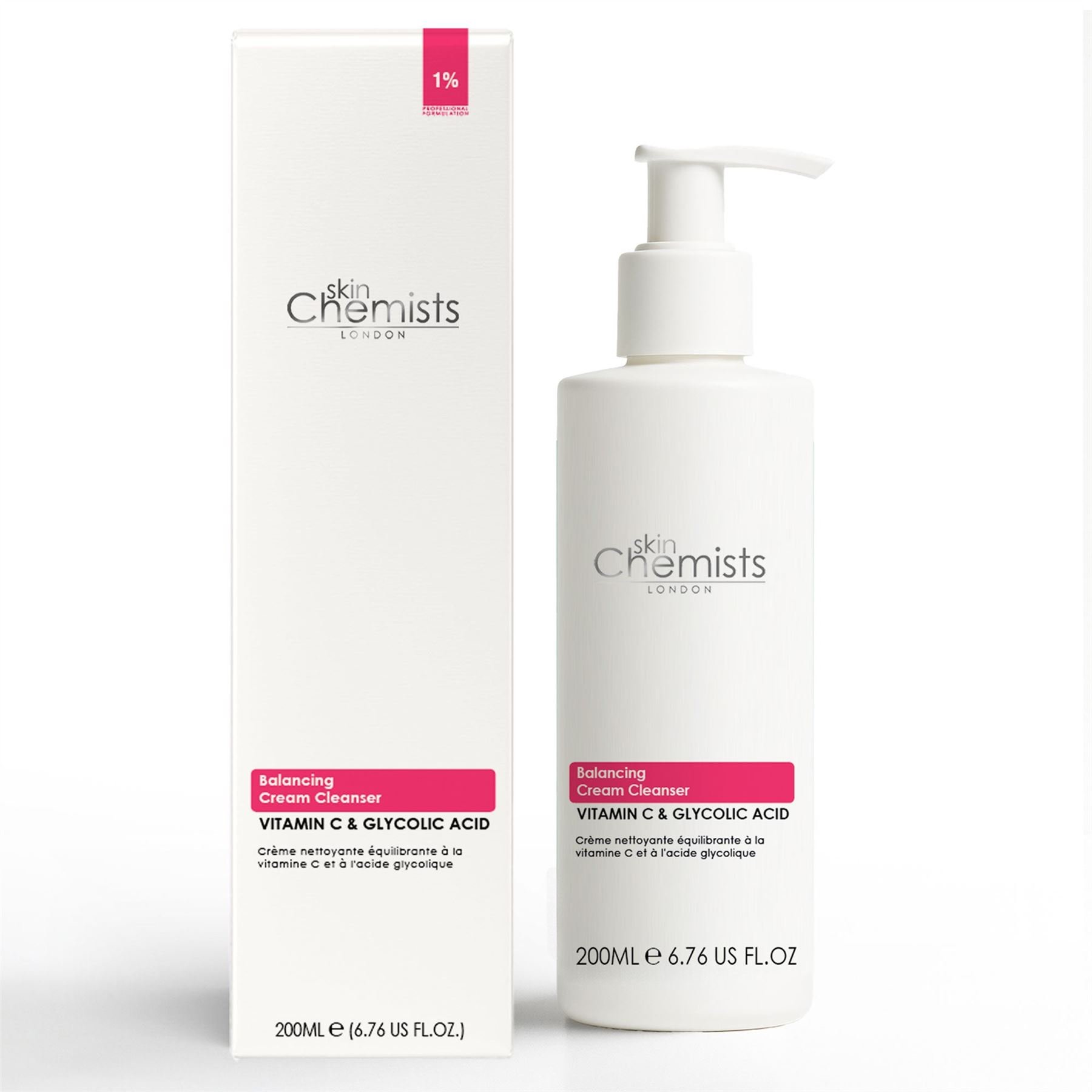 skinChemists Balancing Vitamin C & Glycolic Acid Cream Cleanser - 200ml